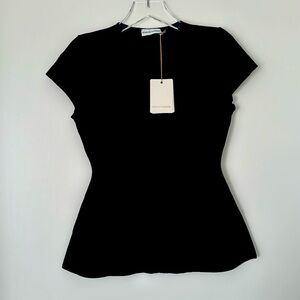 Scanlan Theodore Crepe Knit Curve Hem Jacket in Black